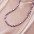 925 Sterling Silver Shell Pearl Necklace 6mm Perfect Round Deep Purple Pearl 3