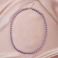 Elegant Purple Pearl Necklace 6mm Round Shape 925 Sterling Silver 2