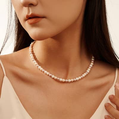 Graceful Handmade Pearl Necklace Mixed Multicolor Shell Pearl detail 1