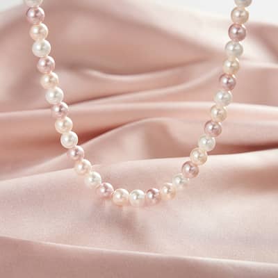 Graceful Handmade Pearl Necklace Mixed Multicolor Shell Pearl detail 4
