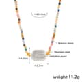 Colorful Natural Stone Stainless Steel Pearl Pendant Necklace Handmade Beads 5