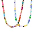 Bohemian Natural Stone Stainless Steel Necklace Colorful Handmade Beaded 1