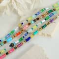 Bohemian Natural Stone Stainless Steel Necklace Colorful Handmade Beaded 2