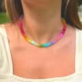 Natural Stone Stainless Steel Waterproof Rainbow Beads Necklace Jewelry Tags With Logo 1