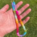 Natural Stone Stainless Steel Waterproof Rainbow Beads Necklace Jewelry Tags With Logo 2