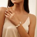14K Gold Plated Baroque White Pink Natural Freshwater Pearl Bracelet 3
