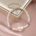Vintage Princess Handmade Beaded Bracelet, Natural Baroque Freshwater Pearl Charms 1
