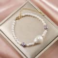 Vintage Princess Handmade Beaded Bracelet, Natural Baroque Freshwater Pearl Charms 3
