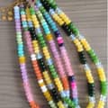 Stainless Steel Waterproof Natural Stone Rainbow Beads Necklace Jewelry Tags With Logo 1