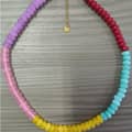 Stainless Steel Waterproof Natural Stone Rainbow Beads Necklace Jewelry Tags With Logo 2