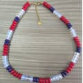 Stainless Steel Waterproof Natural Stone Rainbow Beads Necklace Jewelry Tags With Logo 6