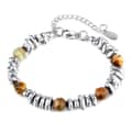 Three-Dimensional Natural Stone Stainless Steel Handmade Beaded Bracelet 1