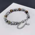 Three-Dimensional Natural Stone Stainless Steel Handmade Beaded Bracelet 2