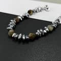 Three-Dimensional Natural Stone Stainless Steel Handmade Beaded Bracelet 3