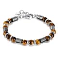 Tiger Eye Stone Stainless Steel Handmade Beaded Bracelet 1