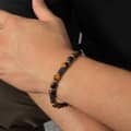 Tiger Eye Stone Stainless Steel Handmade Beaded Bracelet 5