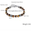 Tiger Eye Stone Stainless Steel Handmade Beaded Bracelet 6