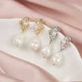 Fashion Freshwater Pearl Irregular Gold Plated Baroque Pearl Earrings 4