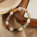 Vintage Natural Stone Freshwater Pearl Handmade Beads Bracelet 4