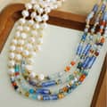 Natural Stone Necklace Freshwater Pearl Waterproof Titanium Steel Bead New Gift 1