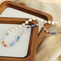 Natural Stone Necklace Freshwater Pearl Waterproof Titanium Steel Bead New Gift 3