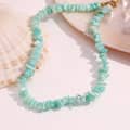 Creative Design Natural Crushed Stone Irregular Beads Necklace Green Stone Handmade Choker Party Jewelry 4