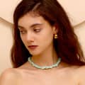 Creative Design Natural Crushed Stone Irregular Beads Necklace Green Stone Handmade Choker Party Jewelry 5