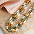 Natural Stone Beaded Necklace Waterproof Titanium Steel Bead New Style Gift 3