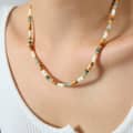 Natural Stone Beaded Necklace Waterproof Titanium Steel Bead New Style Gift 6