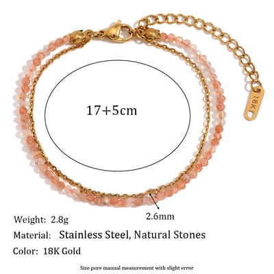 Natural Stone O-Chain Double Layer Stainless Steel Handmade Bracelet detail 6