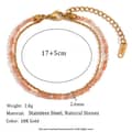 Natural Stone O-Chain Double Layer Stainless Steel Handmade Bracelet 6