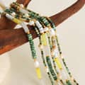 Vintage Natural Stone Necklace New Style Handmade Beaded Stainless Steel Pearl 2