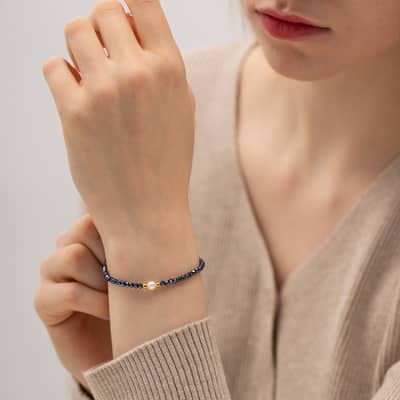Simple Natural Stone Freshwater Pearl Handmade Bracelet detail 4