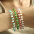 Round Natural Stone Stainless Steel Handmade Beaded Bracelet 2