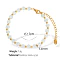 Round Natural Stone Stainless Steel Handmade Beaded Bracelet 5
