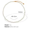 Round Natural Stone Stainless Steel Handmade Beaded Bracelet 6