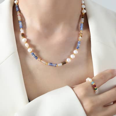 Freshwater Pearl Natural Stone Beads Necklace Creative Handmade Party Gift detail 6