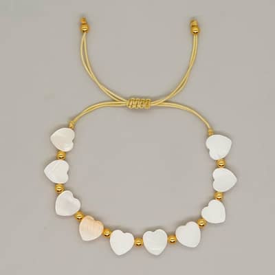 Love Shell Stainless Steel Handmade Beaded Bracelet detail 5
