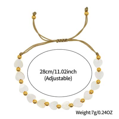 Love Shell Stainless Steel Handmade Beaded Bracelet detail 6