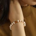 Elegant Freshwater Pearl Beaded Bracelet, 18K PVD Coated Stainless Steel 5