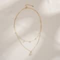Dainty Pearl Layering Necklace Delicate Minimalist Flower Pendant 4
