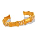 Zircon Bamboo Stainless Steel Open Bracelet, 18K PVD Coated 2