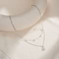 Double Layered Pearl Necklace Flower Pendant 1