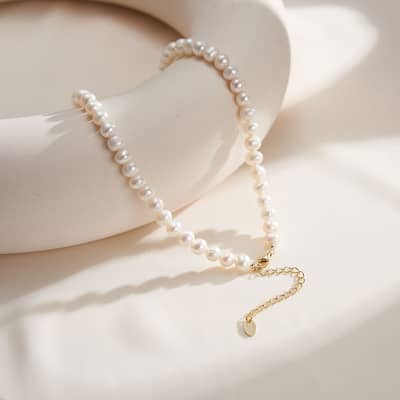 Rice Freshwater Pearl 6-7mm Beaded Choker Necklace Wedding Party Engagement detail 3