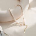 Vintage White Baroque Freshwater Pearl Beaded Necklace, 925 Sterling Silver & 14K Gold Plated 3