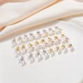 Baroque Shape 3-6.5mm Natural Freshwater Pearl Stud Earrings 925 Silver 14K Gold Rhodium Plating 1
