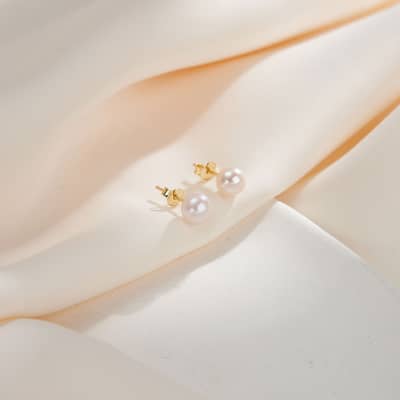 Baroque Shape 3-6.5mm Natural Freshwater Pearl Stud Earrings 925 Silver 14K Gold Rhodium Plating detail 3