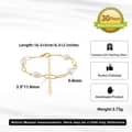 14K Gold Vermeil Plated 925 Silver Paperclip Chain Bracelet with Real White Freshwater Pearl 5