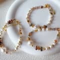 Natural Stone Freshwater Pearl Stainless Steel Beaded Bracelet 1