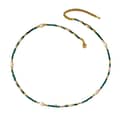 Natural Stone Beaded Necklace Waterproof Titanium Steel Bead Freshwater Pearl Gift 6